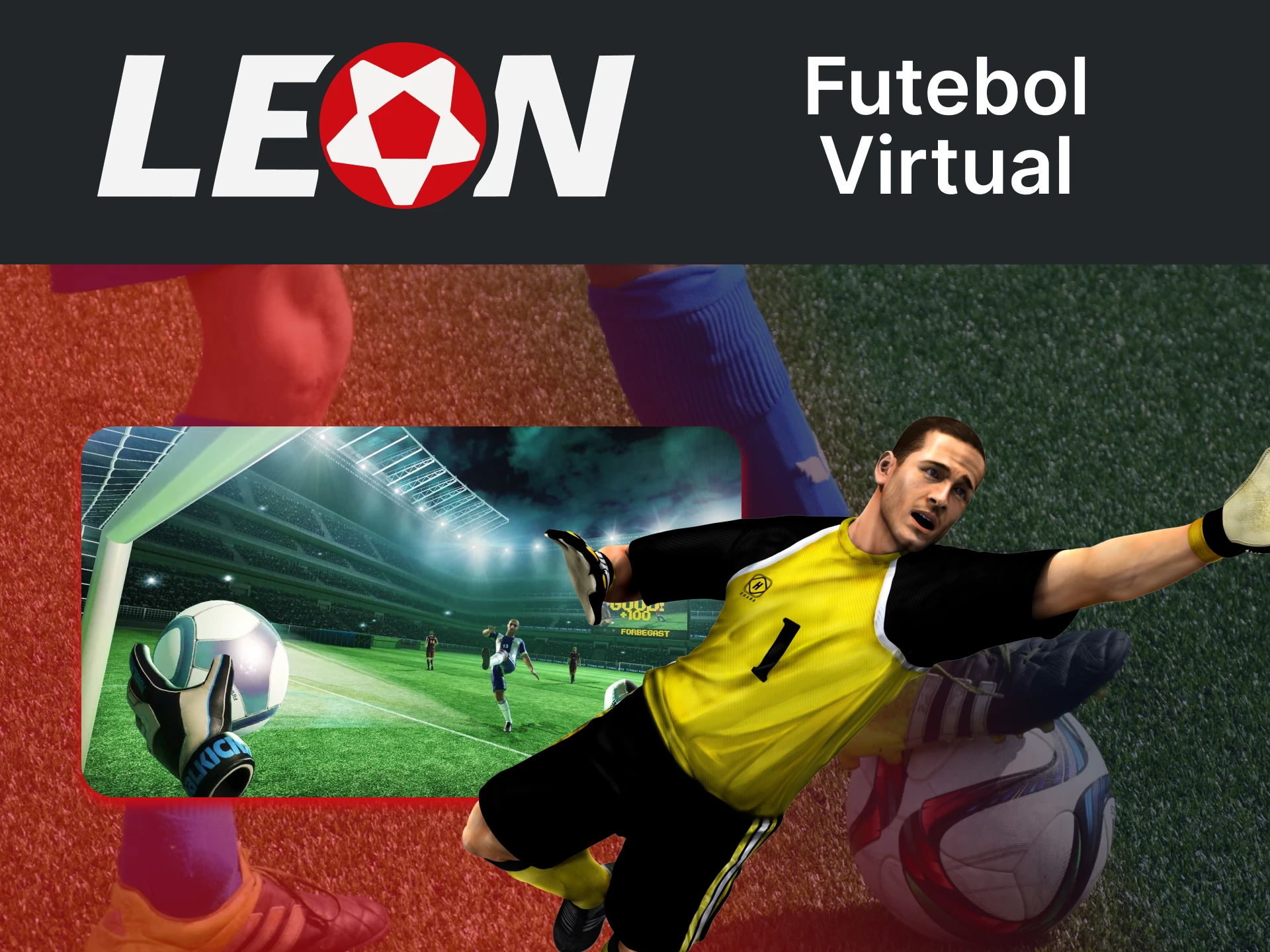 Faça apostas no futebol virtual da Leonbet.
