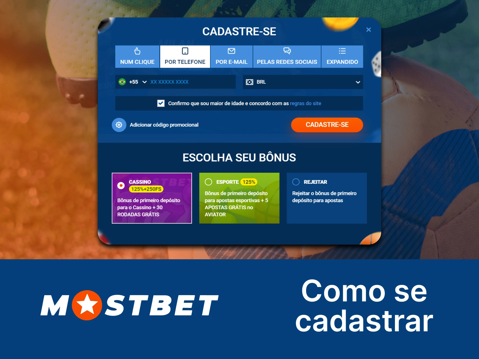 Inscreva-se na Mostbet para aproveitar seus recursos.
