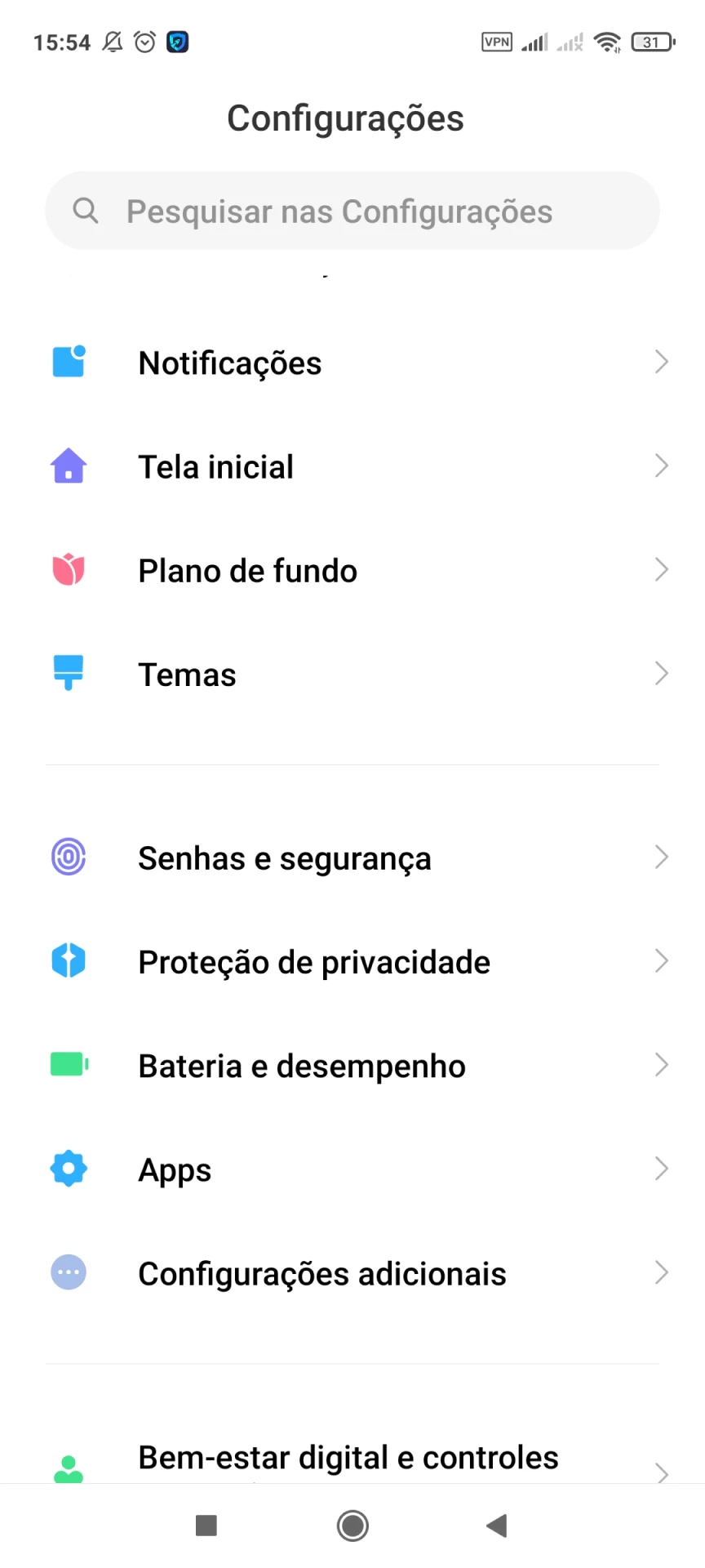 Vá para as configurações do telefone para instalar o aplicativo Favbet para Android.