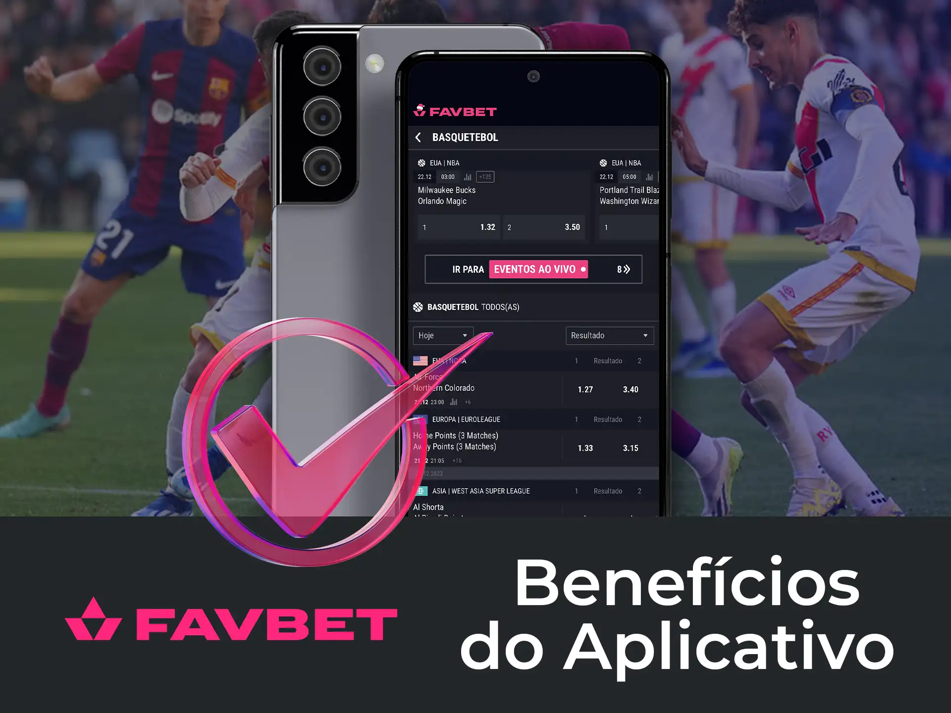O aplicativo móvel Favbet é mais rápido do que o site e tem várias vantagens adicionais.