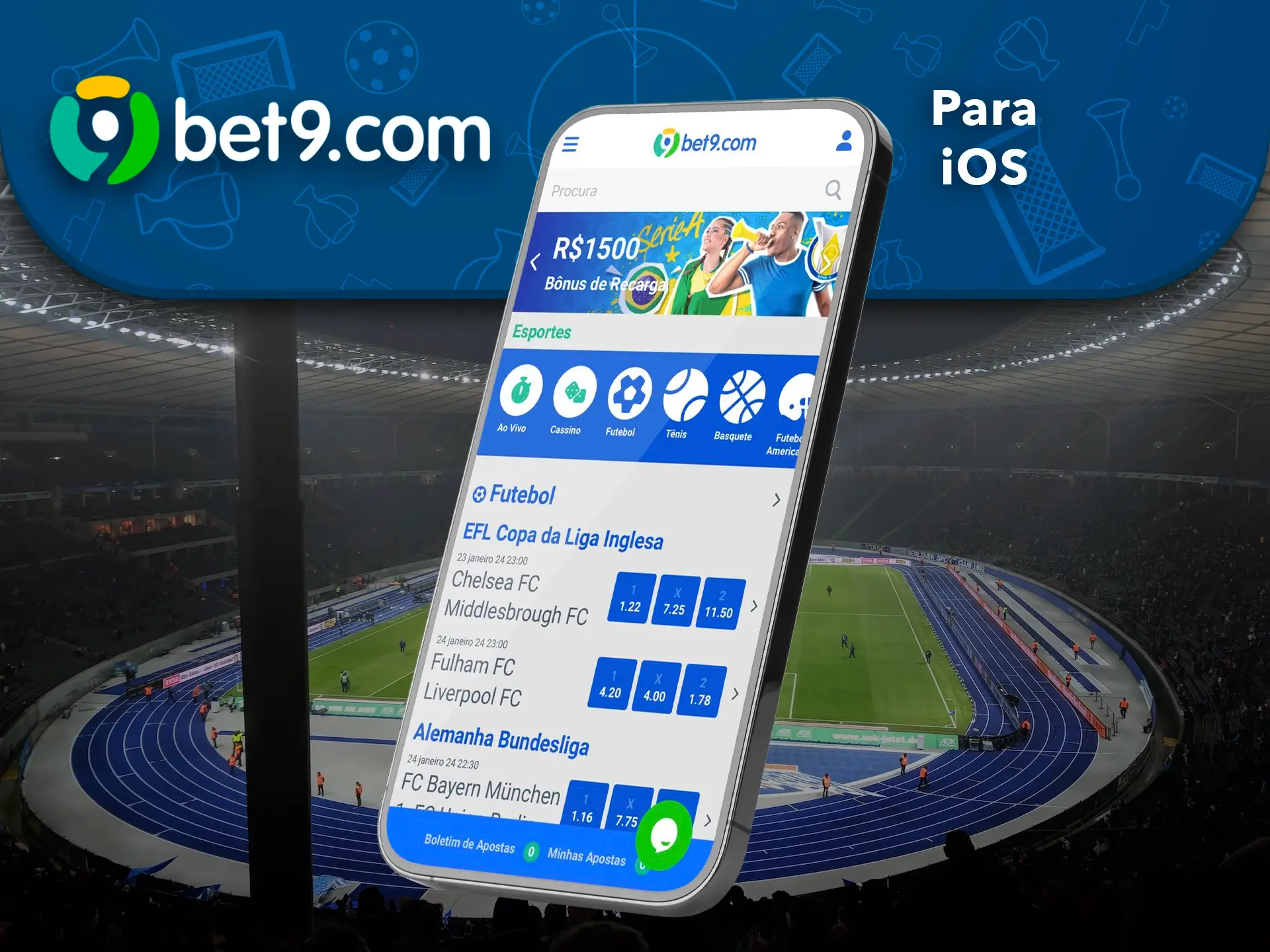A aplicação Bet9 para iOS oferece um desempenho suave e estável.