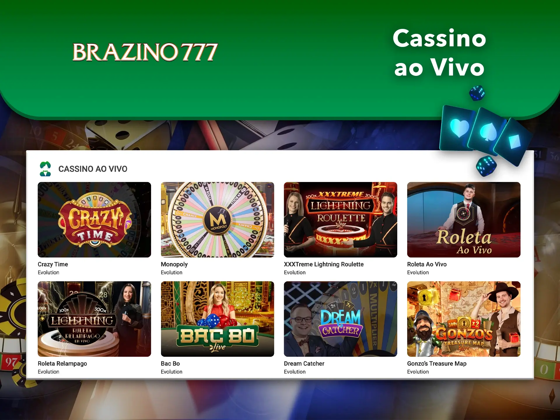 Mergulhe na atmosfera de emoção ao jogar com dealers reais no Casino Brazino777.