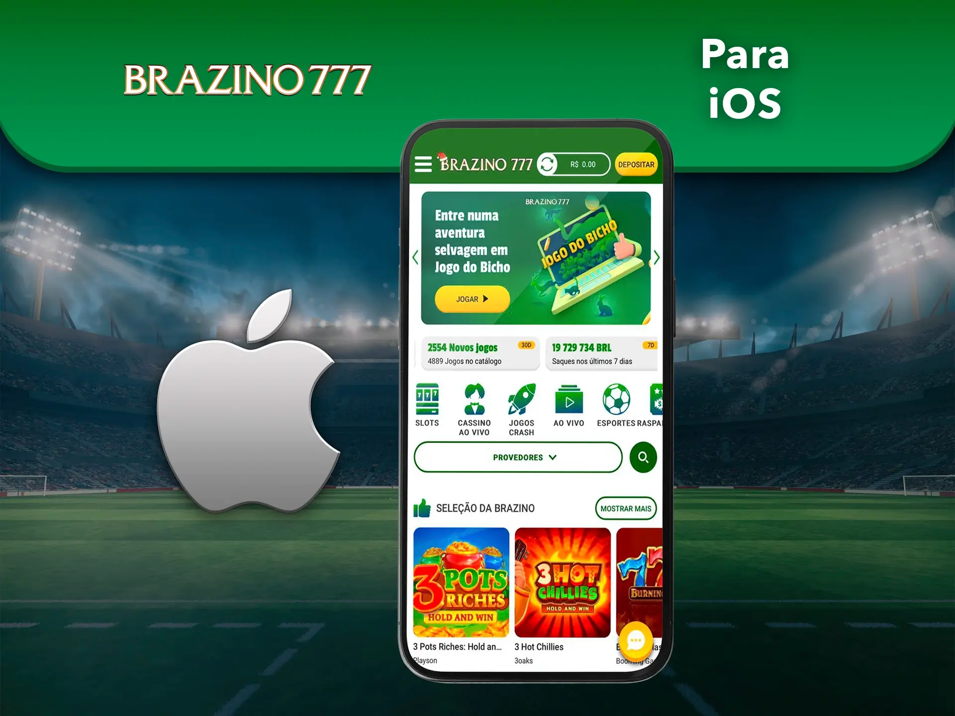 A aplicação Brazino777 para iOS apresenta um excelente desempenho e um funcionamento suave.