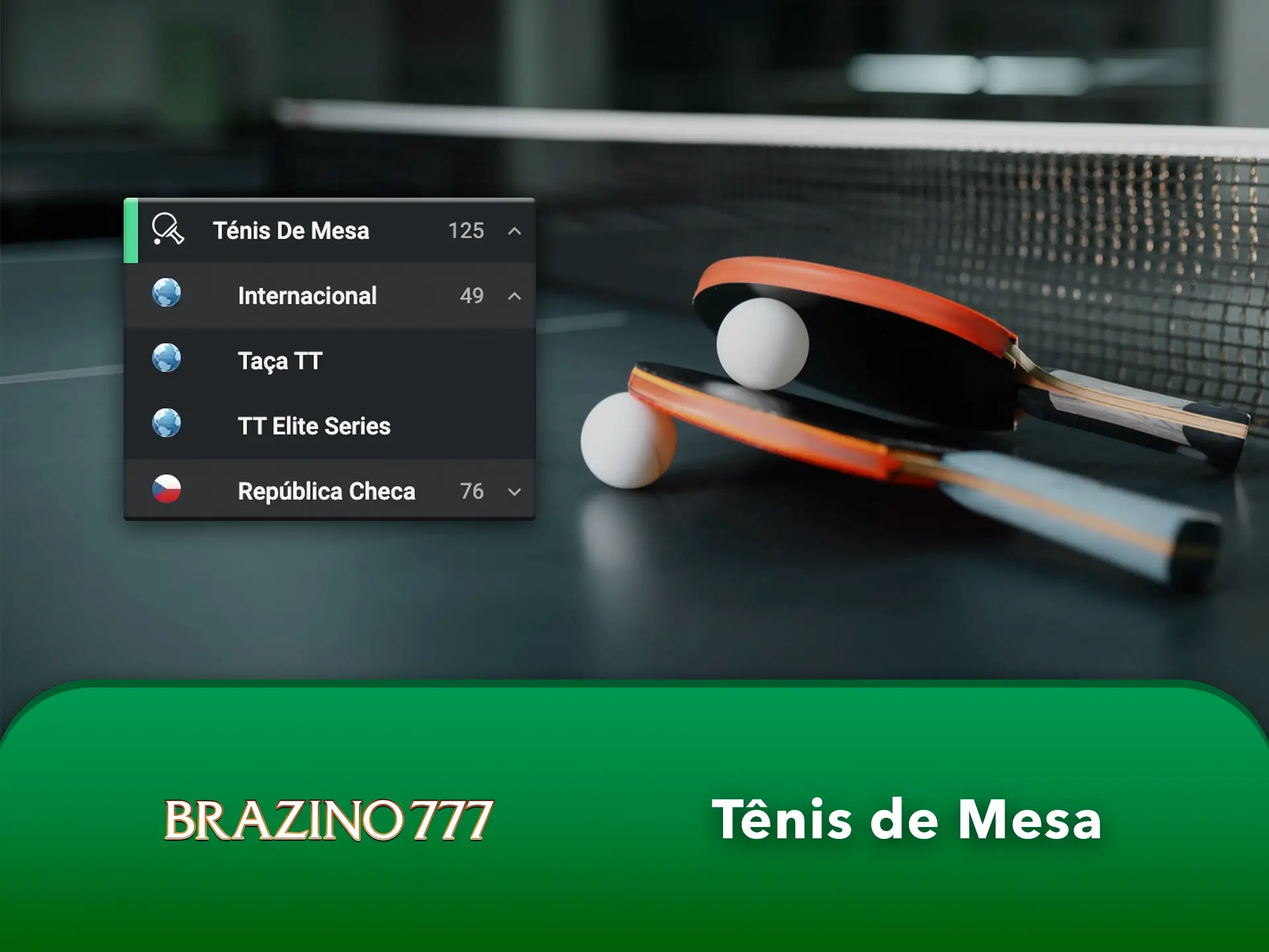 Faça apostas no Brazino777 nos seus favoritos do ténis de mesa.