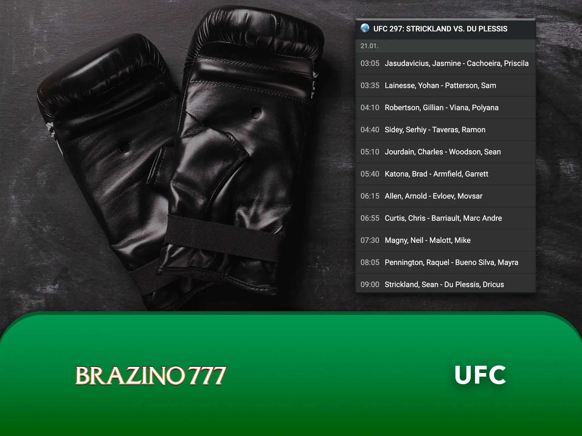 Estrelas e lutadores lendários aguardam as suas apostas no UFC no Casino Brazino777.
