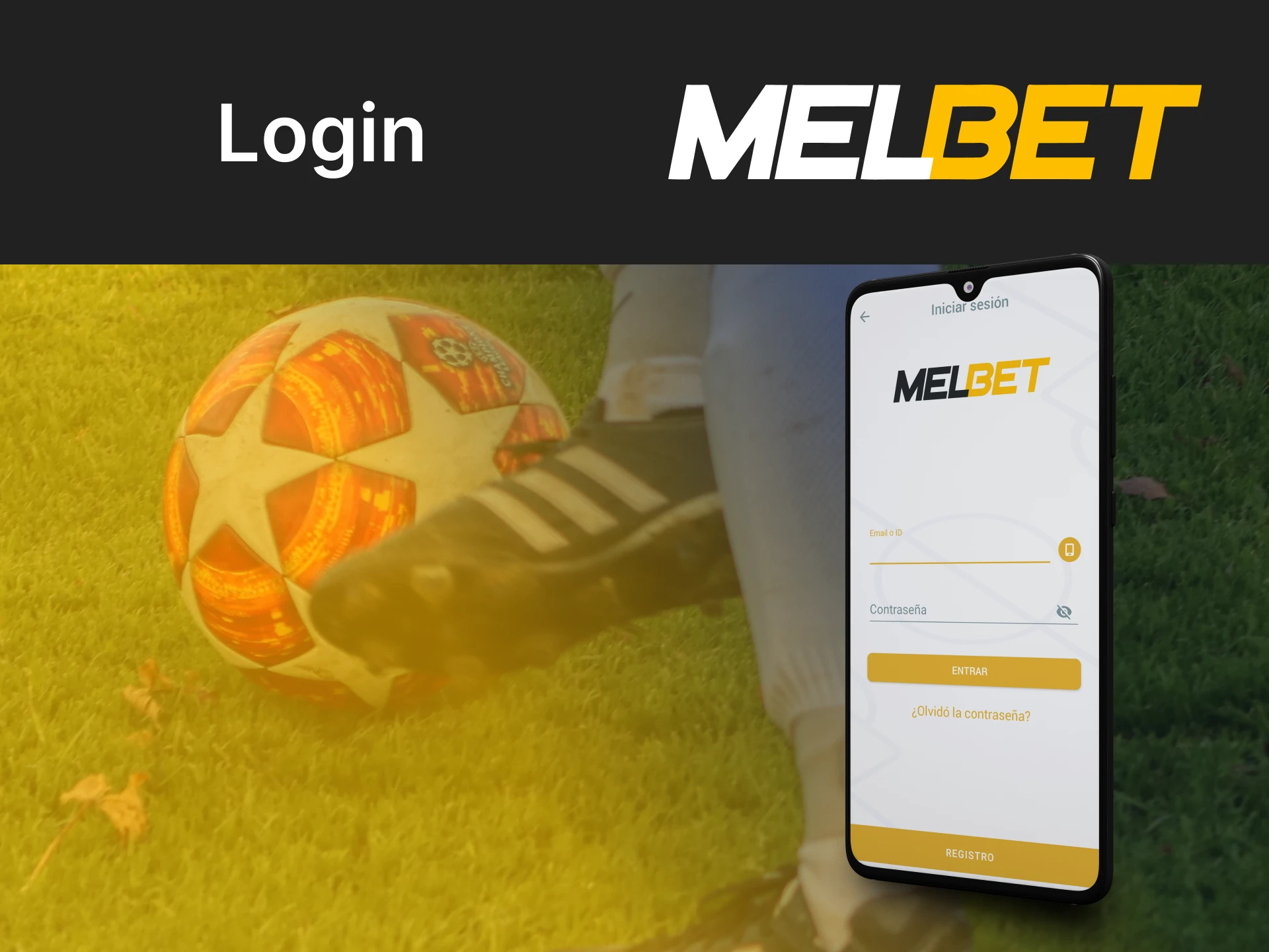 Faça login na sua conta existente através do aplicativo Melbet.